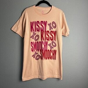 Raisin Arrows Graphic Tee Kissy Smoochy Rhinestone Accents Peach Love Romantic S